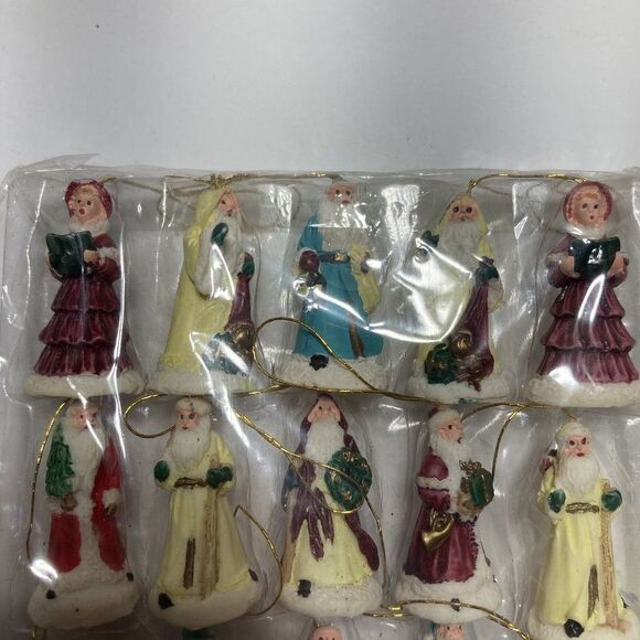 Victorian Christmas Ornaments Miniature‎ Set of 20 Polystone Vintage Giftco Vtg - Picture 7 of 12